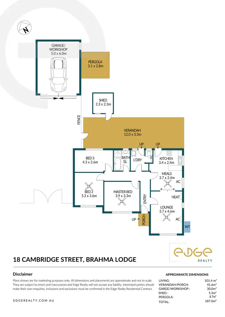 Floorplan of Homely house listing, 18 Cambridge Street, Brahma Lodge SA 5109