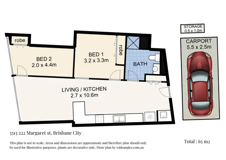 Floorplan of Homely apartment listing, 5513/222 Margaret Street, Brisbane City QLD 4000