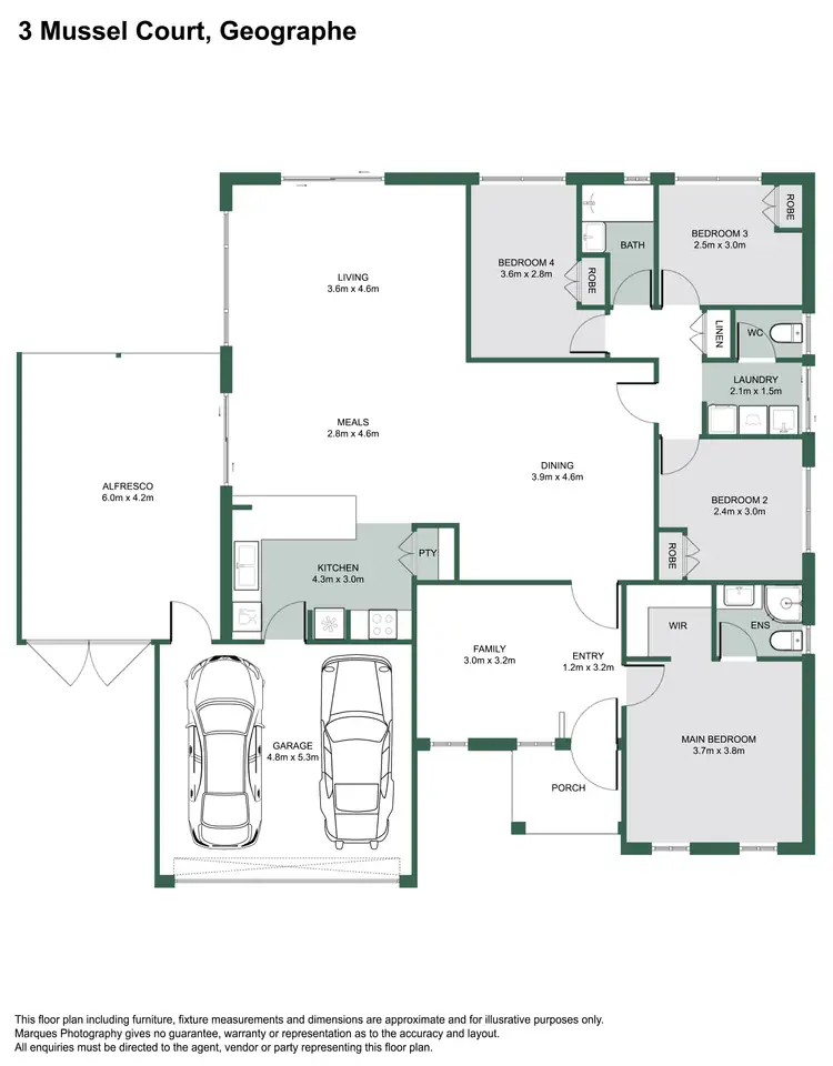 Floorplan of Homely house listing, 3 Mussel Court, Geographe WA 6280