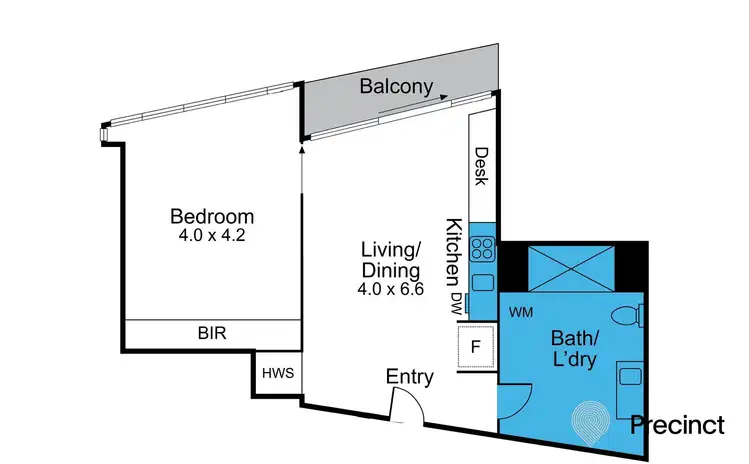 Floorplan of Homely apartment listing, 610/565 Flinders Street, Melbourne VIC 3000