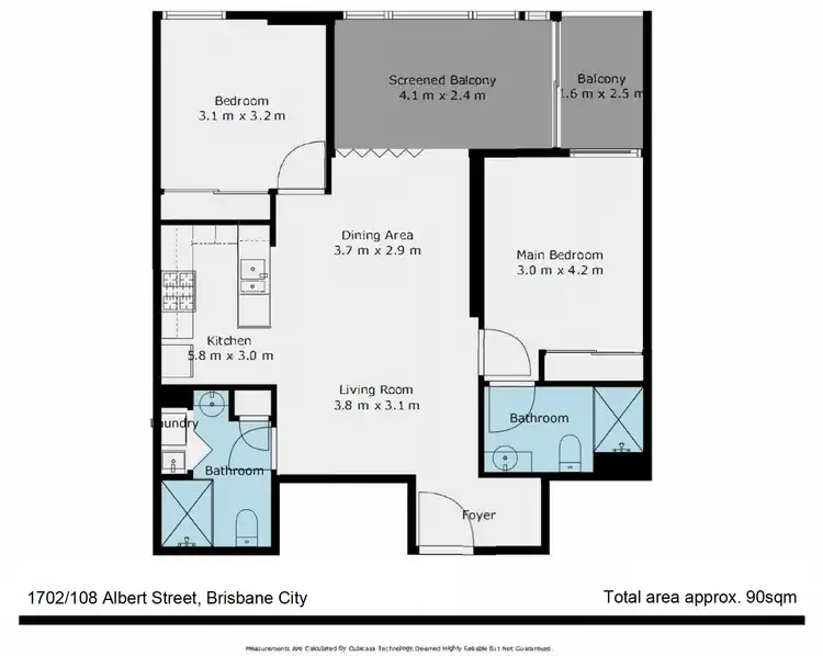 Floorplan of Homely apartment listing, 1702/108 Albert Street, Brisbane City QLD 4000