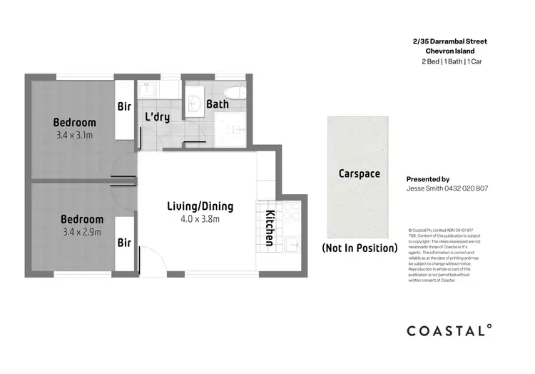 Floorplan of Homely apartment listing, 2/35 Darrambal Street, Chevron Island QLD 4217