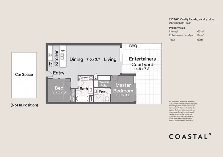 Floorplan of Homely apartment listing, 2103/65 Varsity Parade, Varsity Lakes QLD 4227