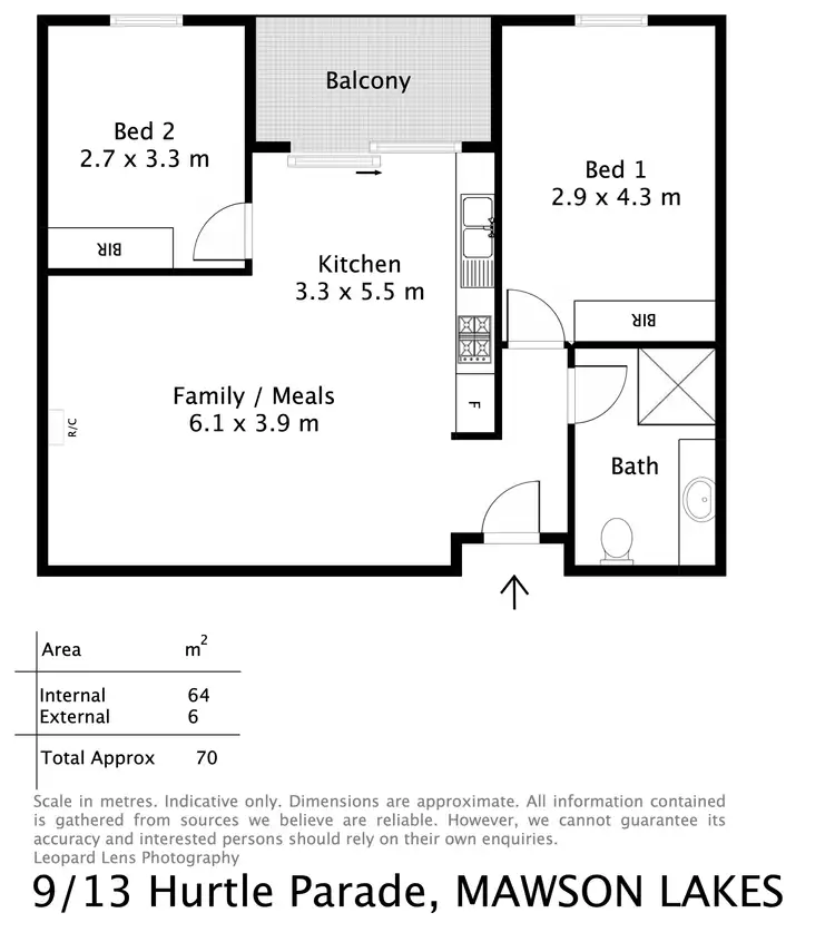 Floorplan of Homely apartment listing, 9/13 Hurtle Parade, Mawson Lakes SA 5095