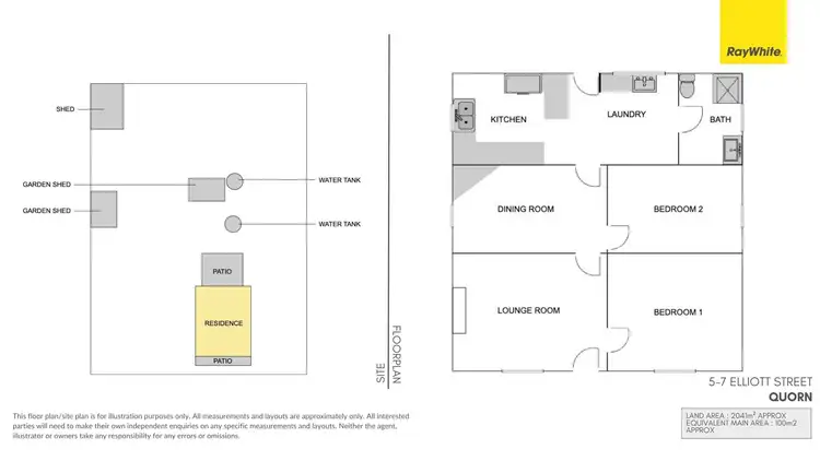 Floorplan of Homely house listing, 5-7 Elliott Street, Quorn SA 5433