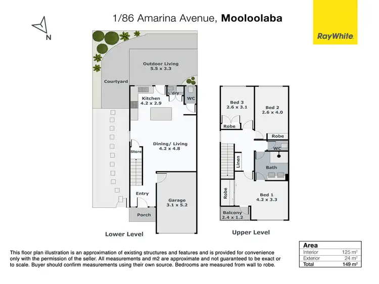 Floorplan of Homely townhouse listing, 1/86 Amarina Avenue, Mooloolaba QLD 4557