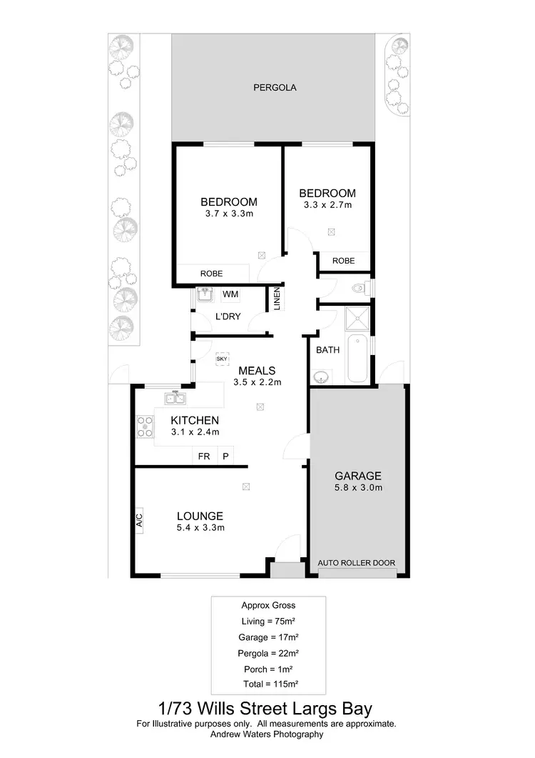 Floorplan of Homely house listing, 1/73 Wills Street, Largs Bay SA 5016