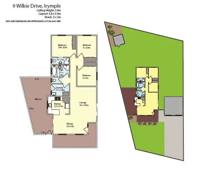 Floorplan of Homely house listing, 9 Wilkie Drive, Irymple VIC 3498