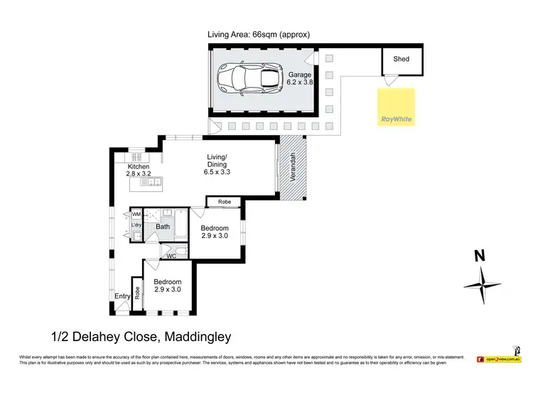Floorplan of Homely unit listing, 1/2 Delahey Close, Maddingley VIC 3340