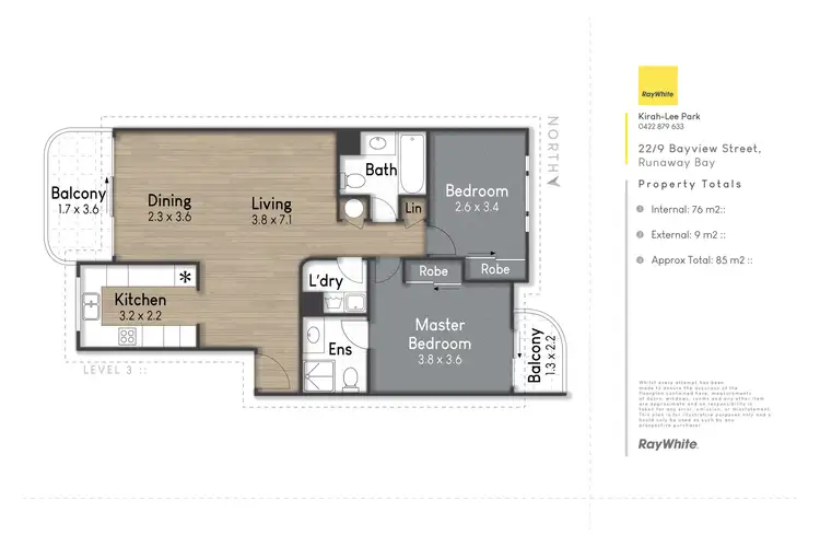 Floorplan of Homely apartment listing, 22/9 Bayview Street, Runaway Bay QLD 4216