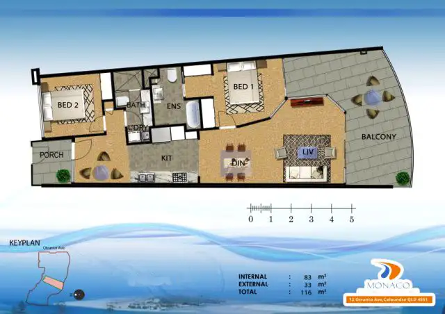 Floorplan of Homely unit listing, 506/12 Otranto Av, Caloundra QLD 4551