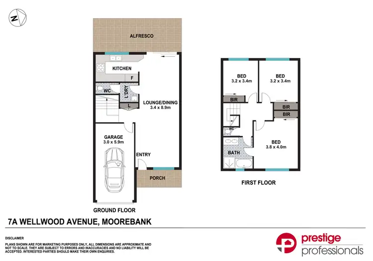 Floorplan of Homely semi-detached listing, 7A Wellwood Avenue, Moorebank NSW 2170