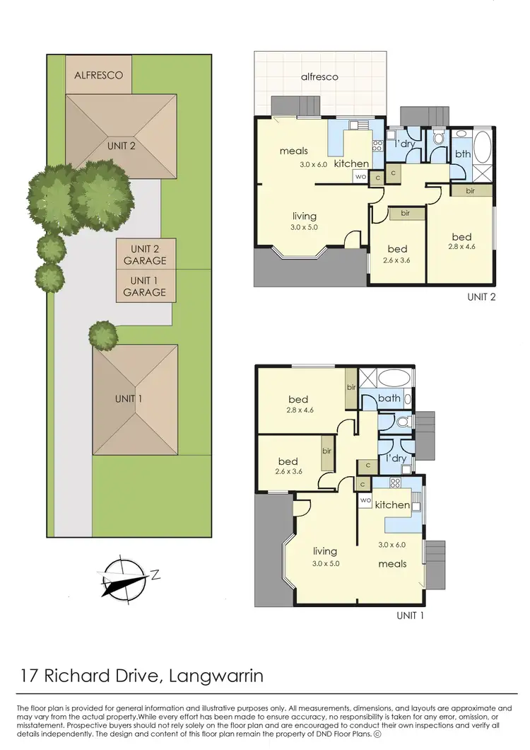 Floorplan of Homely unit listing, Unit 1 & Unit 2/17 Richard Drive, Langwarrin VIC 3910