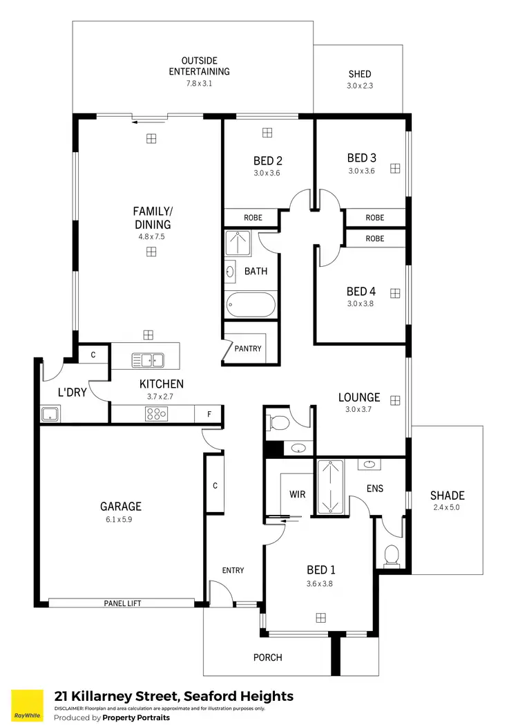 Floorplan of Homely house listing, 21 Killarney Street, Seaford Heights SA 5169