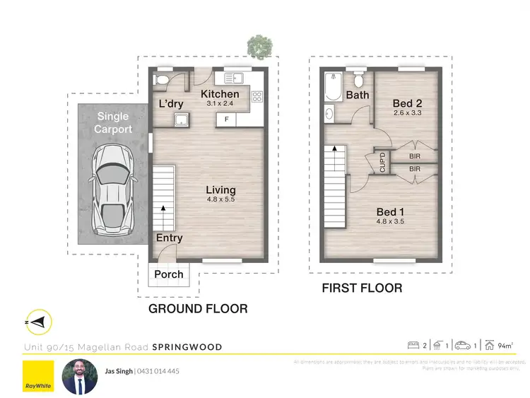 Floorplan of Homely townhouse listing, 90/15 Magellan Road, Springwood QLD 4127