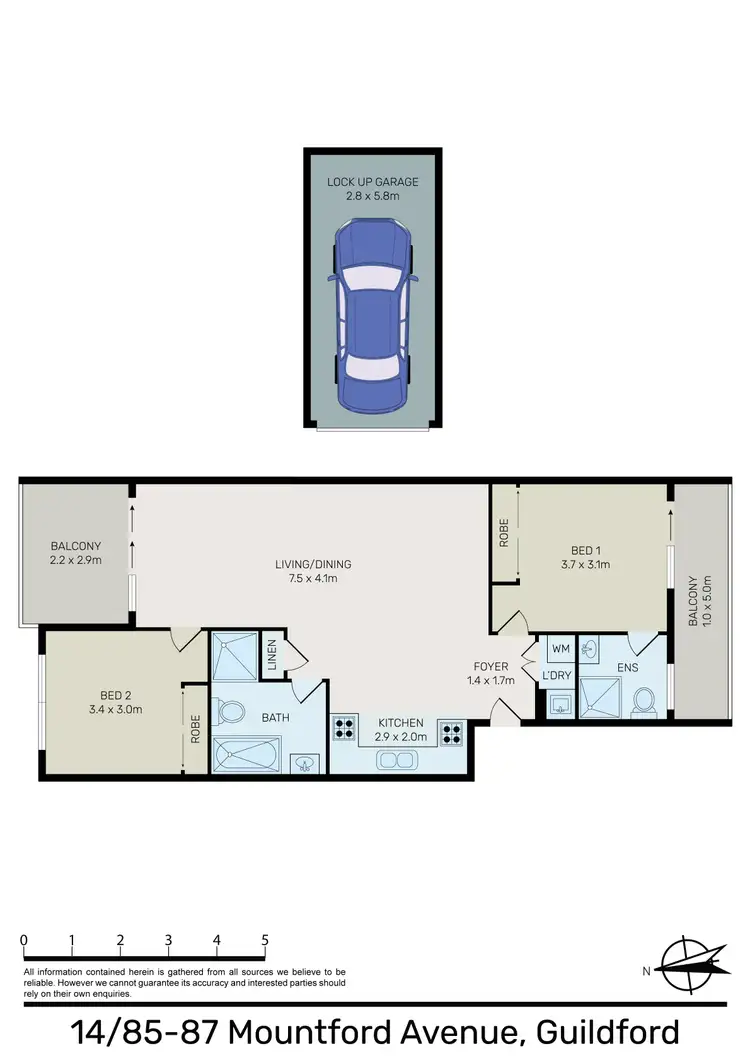 Floorplan of Homely unit listing, 14/85-87 Mountford Avenue, Guildford NSW 2161