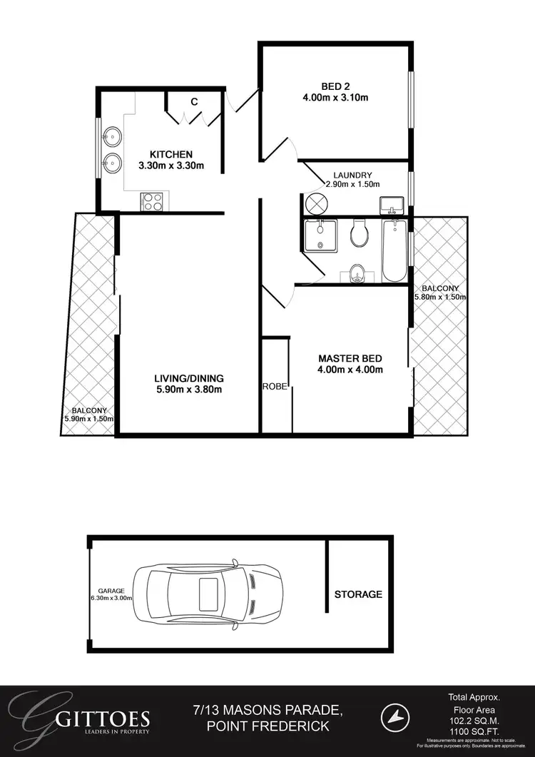Floorplan of Homely apartment listing, 7/13 Masons Parade, Point Frederick NSW 2250