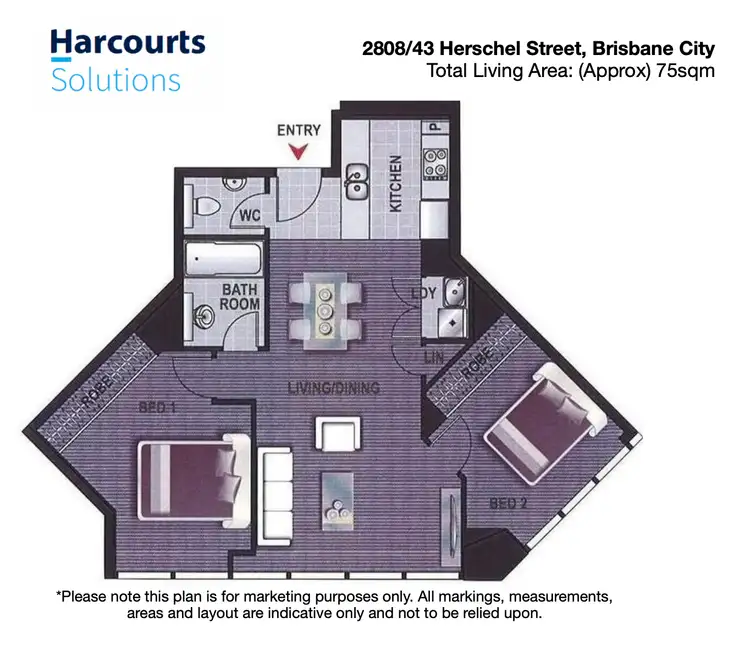 Floorplan of Homely apartment listing, 2808/43 Herschel Street, Brisbane City QLD 4000