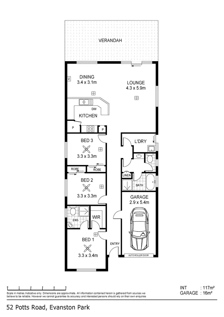 Floorplan of Homely house listing, 52 Potts Road, Evanston Park SA 5116