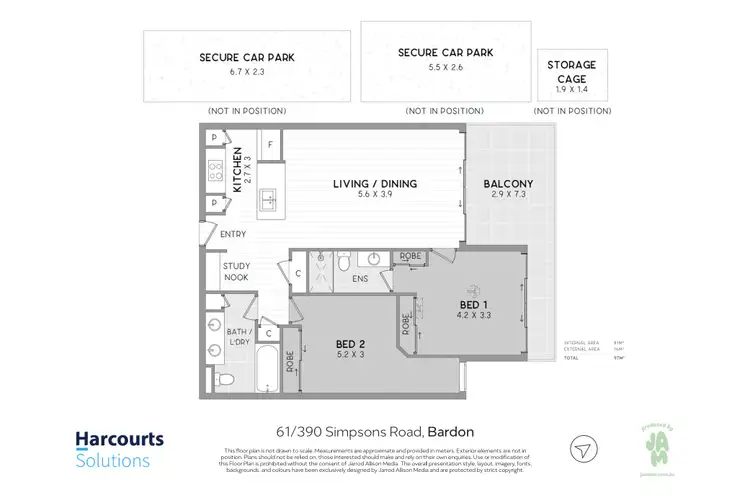 Floorplan of Homely apartment listing, 61/390 Simpsons Road, Bardon QLD 4065
