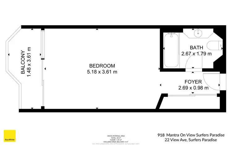 Floorplan of Homely apartment listing, 912/22 View Avenue, Surfers Paradise QLD 4217