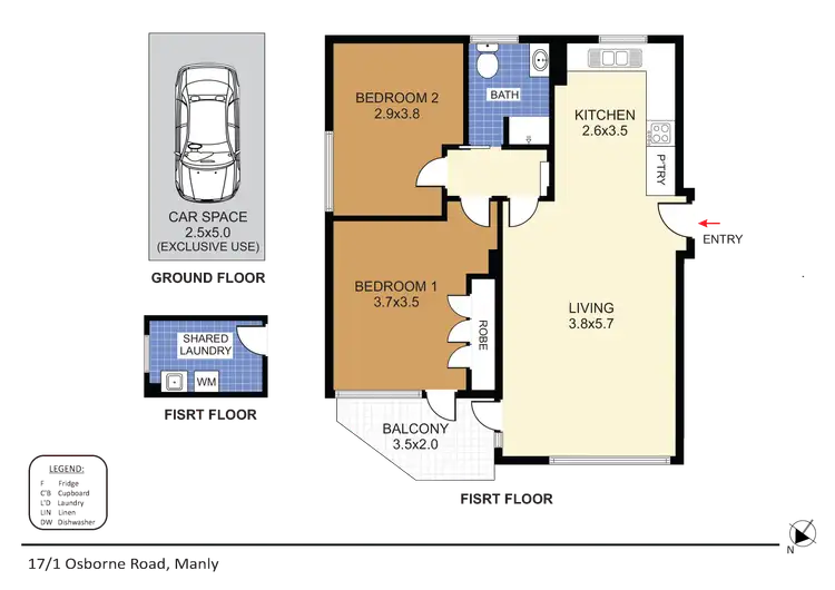 Floorplan of Homely apartment listing, 17/1 Osborne Road, Manly NSW 2095