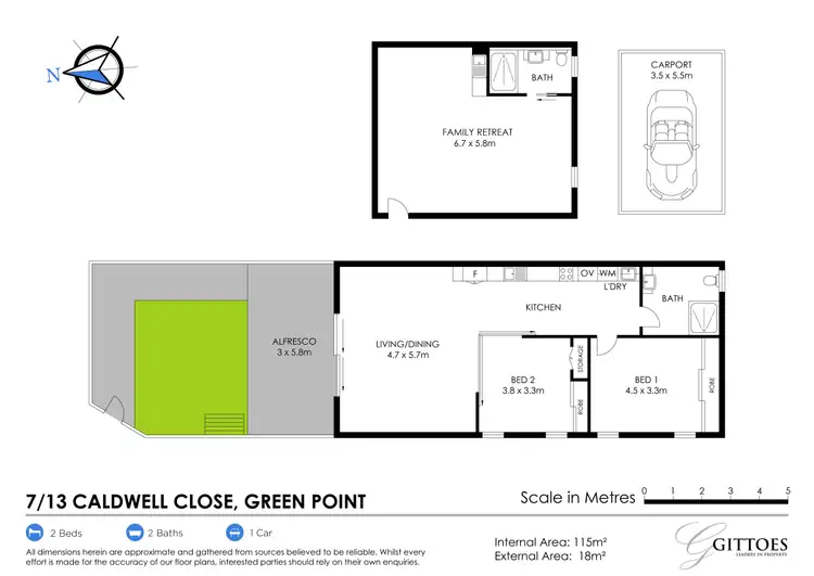 Floorplan of Homely townhouse listing, 7/13 Caldwell Close, Green Point NSW 2251