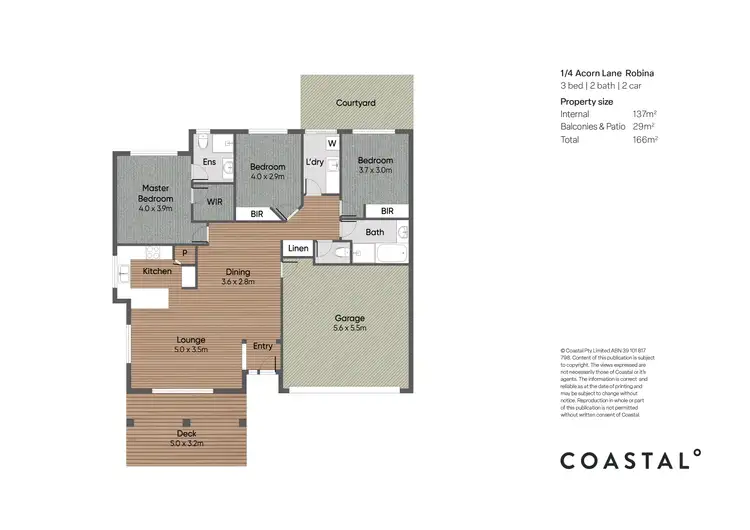 Floorplan of Homely semi-detached listing, 1/4 Acorn Lane, Robina QLD 4226