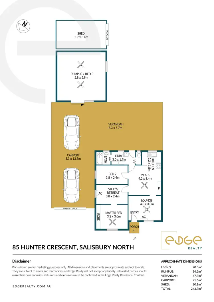Floorplan of Homely house listing, 85 Hunter Crescent, Salisbury North SA 5108