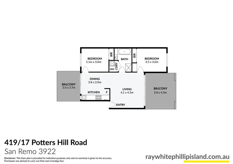 Floorplan of Homely apartment listing, 419/17 Potters Hill Road, San Remo VIC 3925