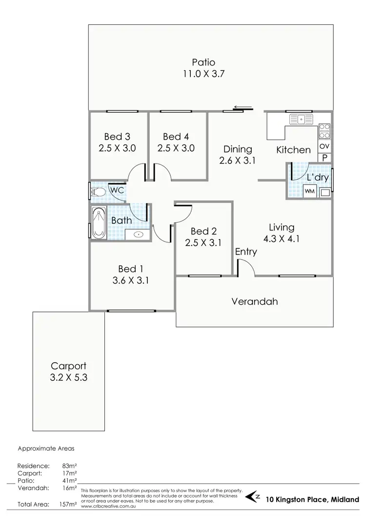 Floorplan of Homely house listing, 10 Kingston Place, Midland WA 6056