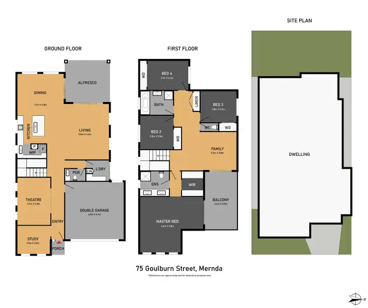 Floorplan of Homely house listing, 75 Goulburn Street, Mernda VIC 3754