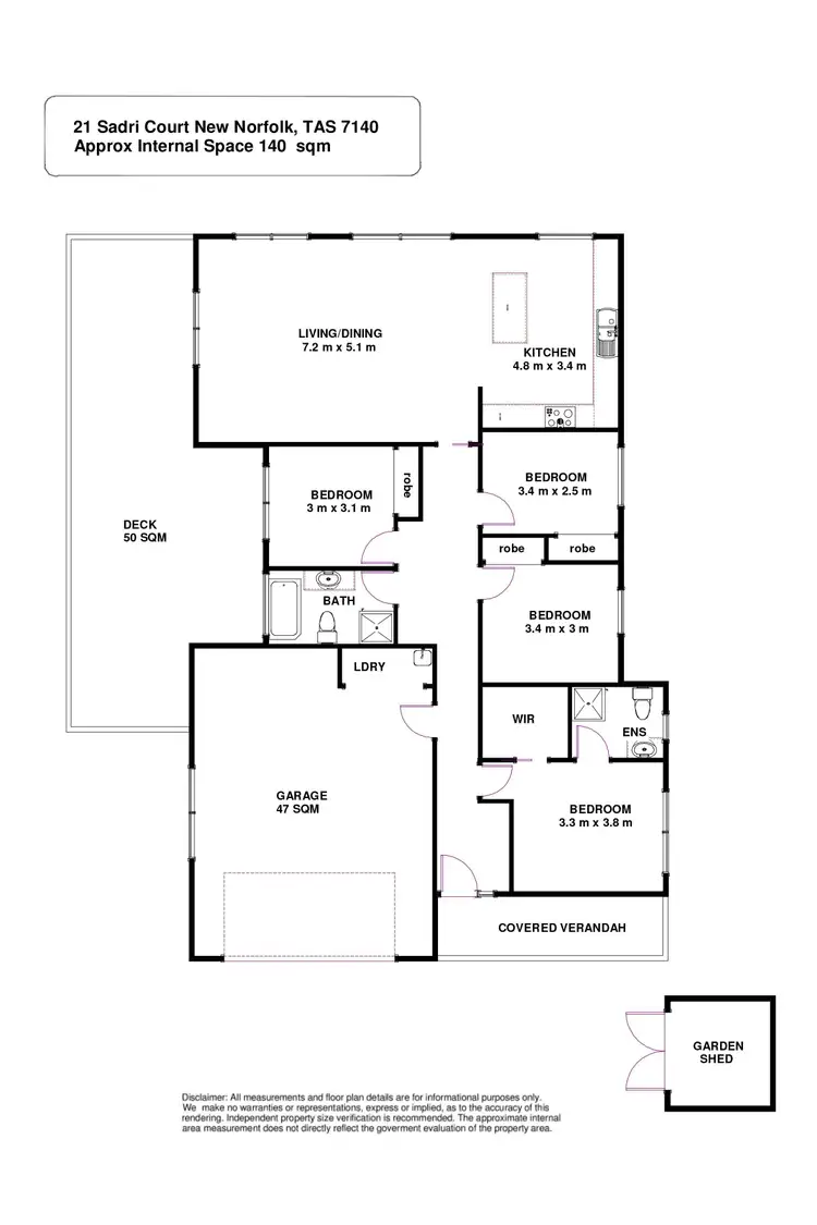 Floorplan of Homely house listing, 21 Sadri Court, New Norfolk TAS 7140