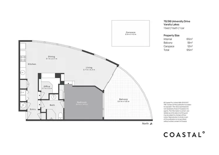 Floorplan of Homely apartment listing, 78/98 University Drive, Varsity Lakes QLD 4227