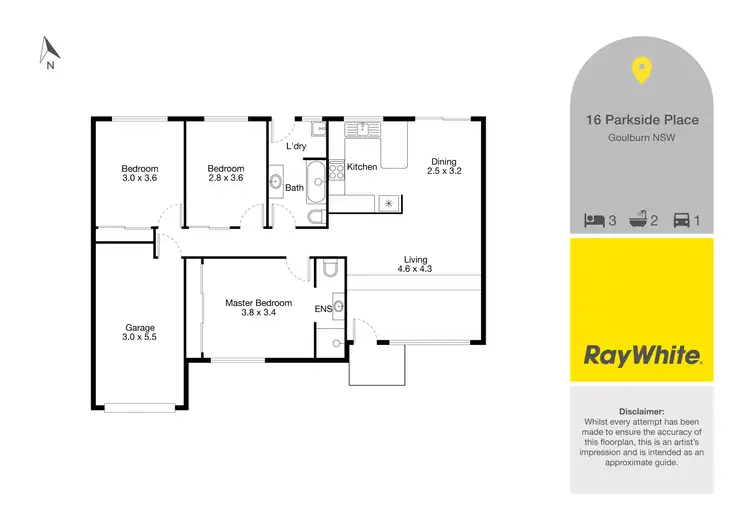 Floorplan of Homely house listing, 16 Parkside Place, Goulburn NSW 2580