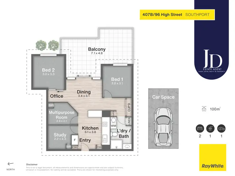 Floorplan of Homely apartment listing, 407B/96 High Street, Southport QLD 4215