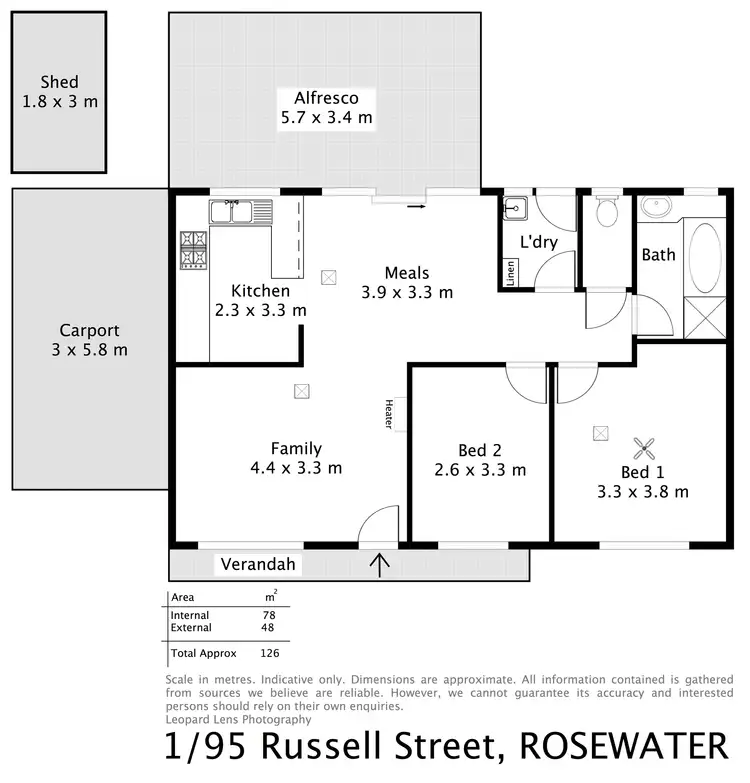Floorplan of Homely house listing, 1/95 Russell Street, Rosewater SA 5013