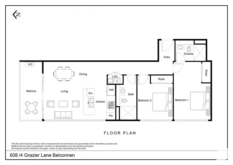 Floorplan of Homely apartment listing, 608/4 Grazier Lane, Belconnen ACT 2617