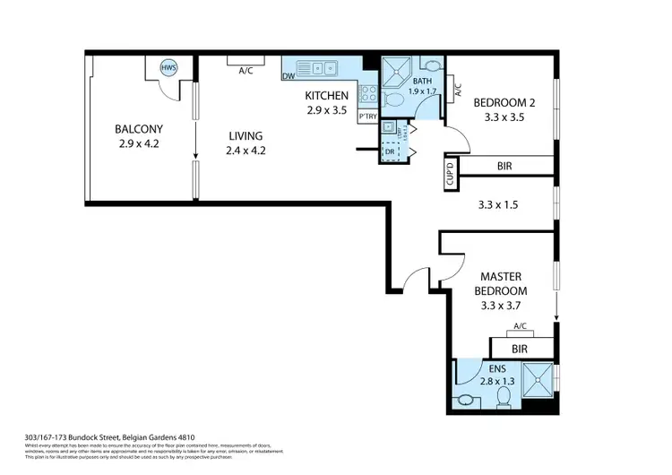 Floorplan of Homely unit listing, 303/167-173 Bundock Street, Belgian Gardens QLD 4810