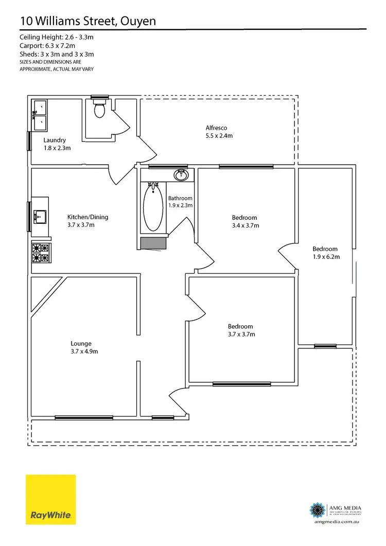 Floorplan of Homely house listing, 10 Williams Street, Ouyen VIC 3490