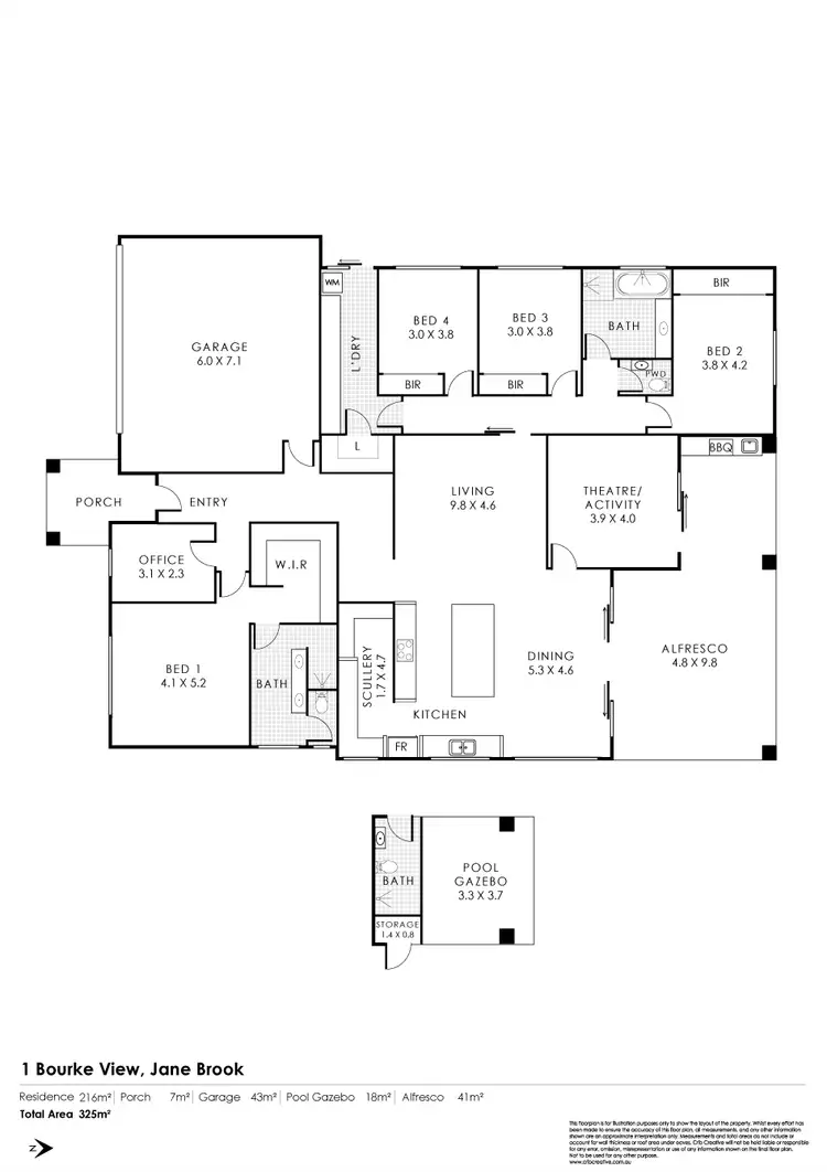 Floorplan of Homely house listing, 1 Bourke View, Jane Brook WA 6056