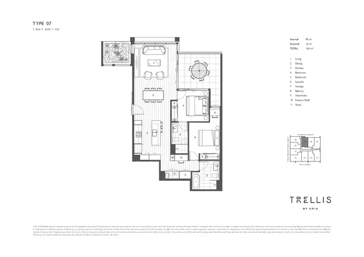 Floorplan of Homely apartment listing, 507/20 Edmondstone Street, South Brisbane QLD 4101