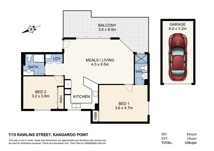 Floorplan of Homely apartment listing, 7/15 Rawlins Street, Kangaroo Point QLD 4169