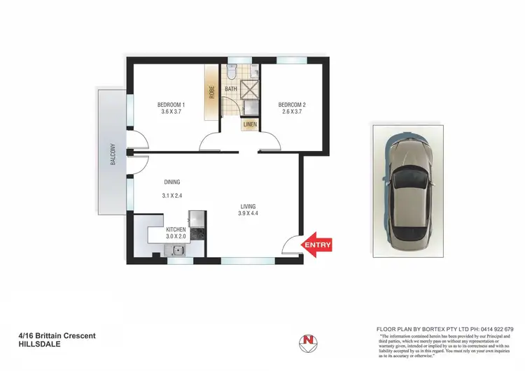 Floorplan of Homely unit listing, 4/16 Brittain Crescent, Hillsdale NSW 2036