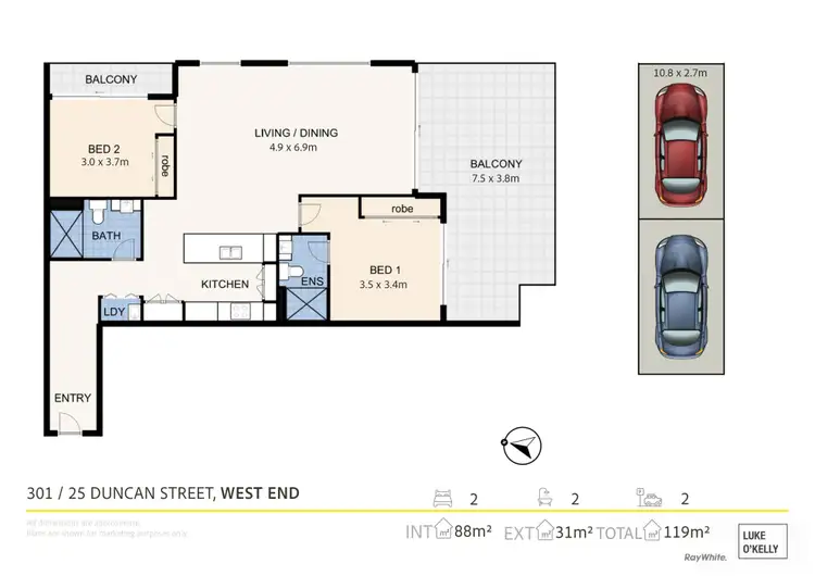 Floorplan of Homely apartment listing, 301/25 Duncan Street, West End QLD 4101