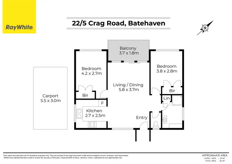 Floorplan of Homely unit listing, 22/5-7 Crag Road, Batehaven NSW 2536
