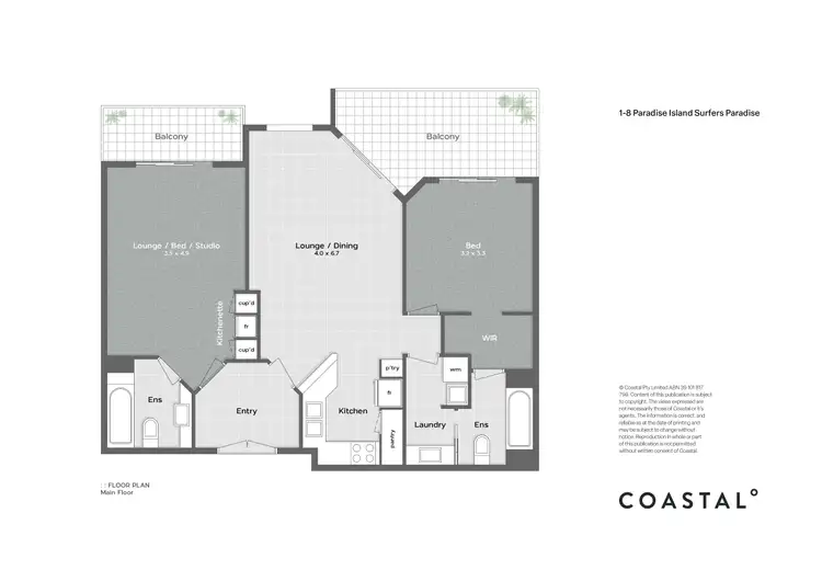 Floorplan of Homely apartment listing, 328A & 328B/1-8 Paradise Island, Surfers Paradise QLD 4217