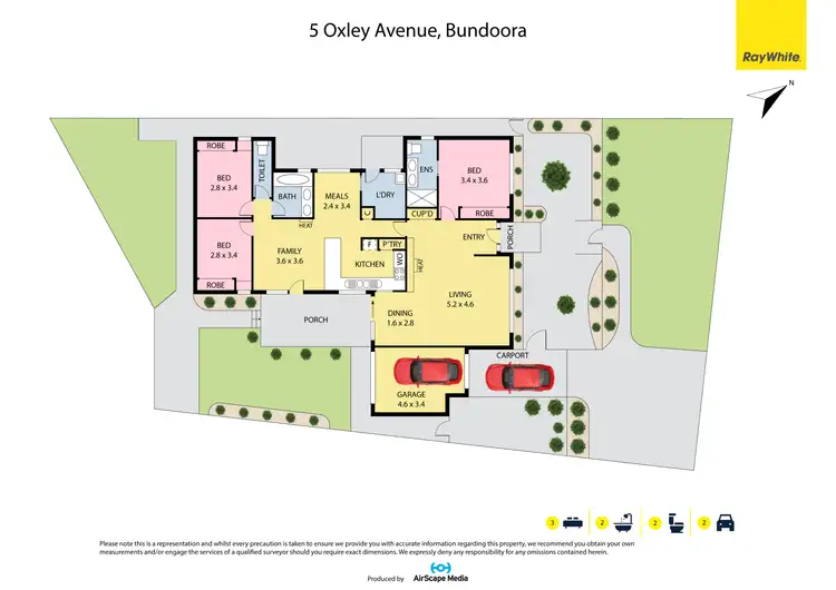 Floorplan of Homely house listing, 5 Oxley Avenue, Bundoora VIC 3083