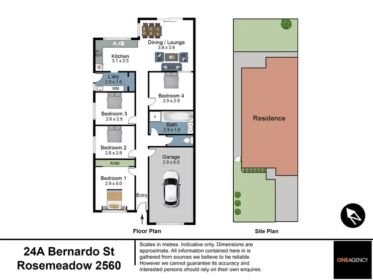 Floorplan of Homely semi-detached listing, 24a Bernardo Street, Rosemeadow NSW 2560