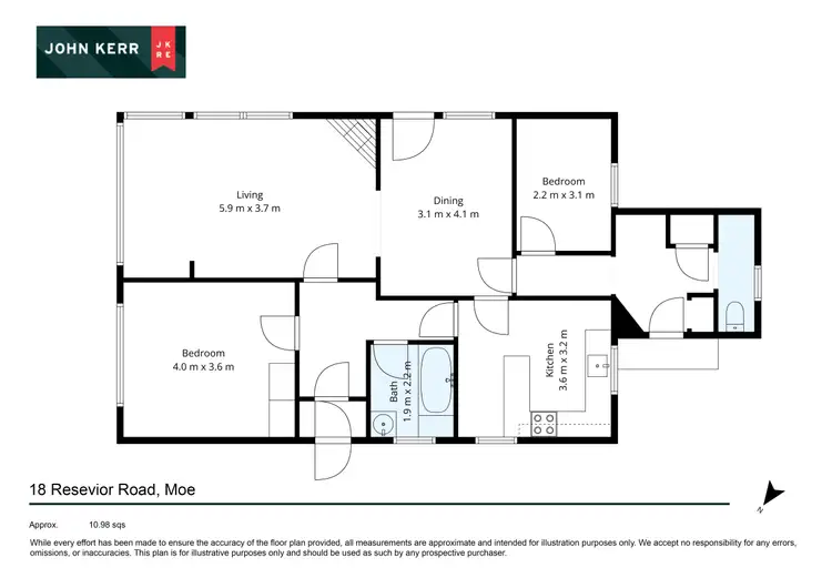 Floorplan of Homely house listing, 18 Reservoir Road, Moe VIC 3825